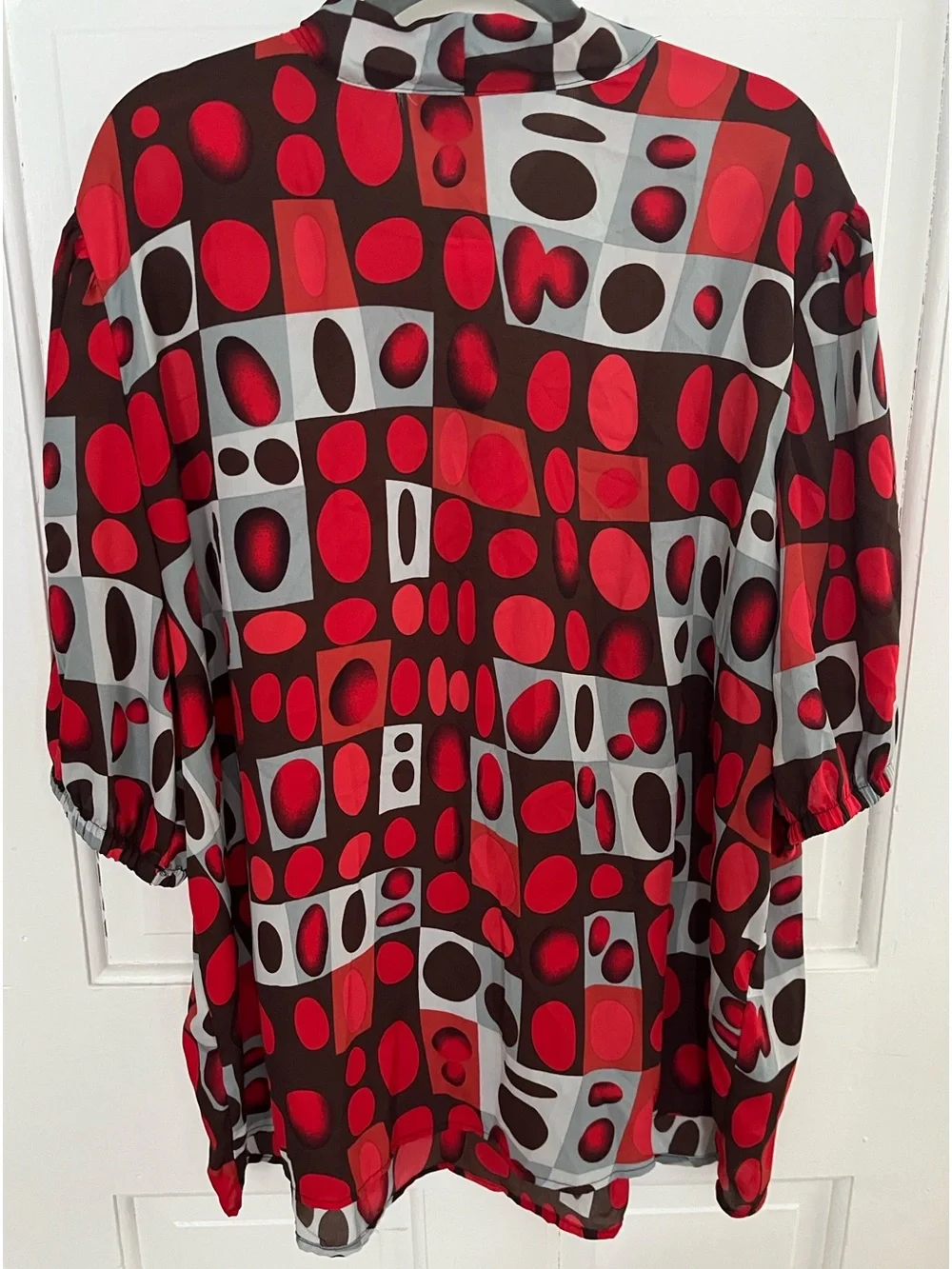 Ashley Stewart Polka Dits silky tunic blouse  22/24